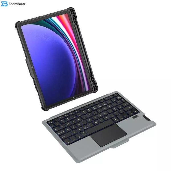 کیف کلاسوری کیبورددار نیلکین مدل Bumper Combo Backlit Keyboard مناسب برای تبلت سامسونگ Galaxy Tab S9 5G