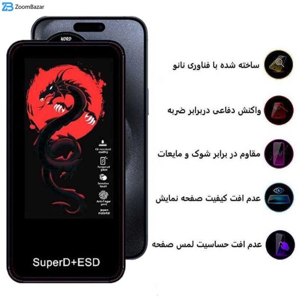 محافظ صفحه نمایش اپیکوی مدل Dragon ESD مناسب برای گوشی موبایل اپل iPhone 15 Pro