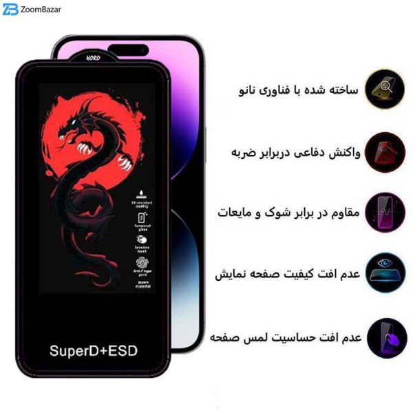 محافظ صفحه نمایش اپیکوی مدل Dragon ESD مناسب برای گوشی موبایل اپل iPhone 14 Pro Max