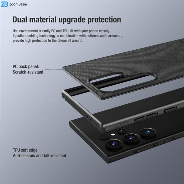 کاور نیلکین مدل Super Frosted Shield Pro مناسب برای گوشی موبایل سامسونگ Galaxy S24 Ultra