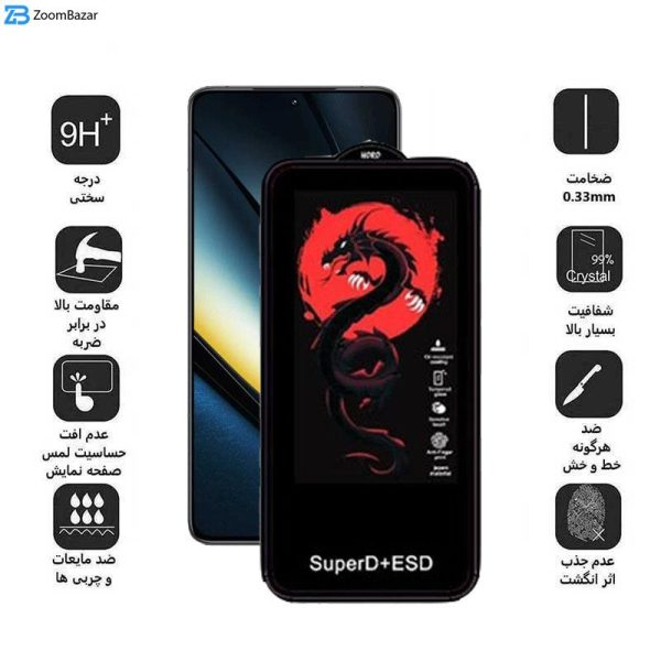 محافظ صفحه نمایش اپیکوی مدل Dragon ESD مناسب برای گوشی موبایل شیائومی Poco F6 Pro/ Poco F6/ Redmi Turbo 3