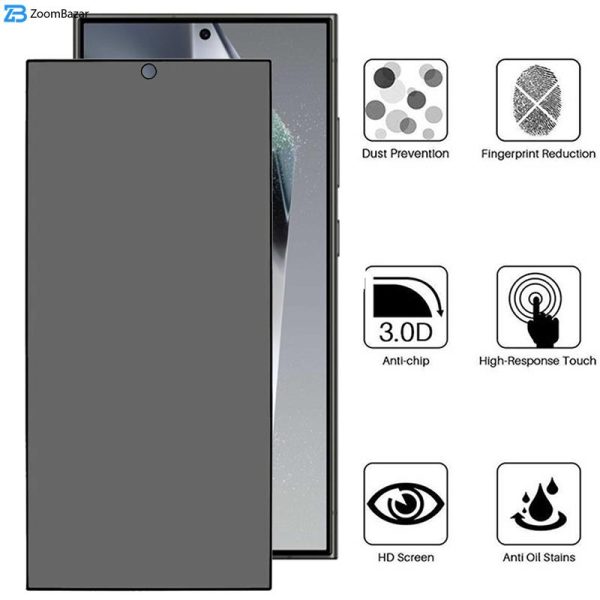 محافظ صفحه نمایش حریم شخصی بوف مدل Privacy مناسب برای گوشی موبایل سامسونگ Galaxy S24 Ultra