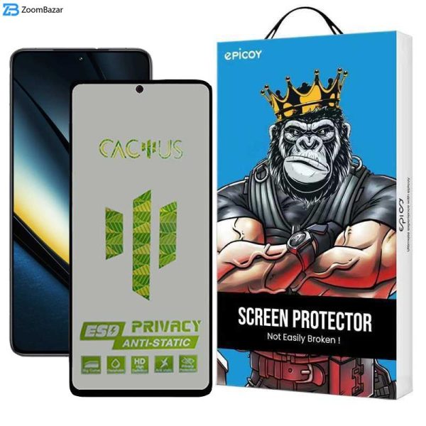 محافظ صفحه نمایش حریم شخصی اپیکوی مدل Cactus-ESD-Privacy مناسب برای گوشی موبایل شیائومی Xiaomi Poco F6 Pro / Xiaomi Poco F6 / Xiaomi Redmi Turbo 3