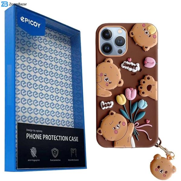 کاور اپیکوی مدل Chubby Bear مناسب برای گوشی موبایل اپل iPhone 13 Pro Max به همراه آویز