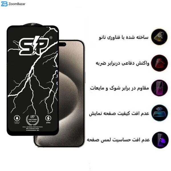 محافظ صفحه نمایش اپیکوی مدل SP Factory مناسب برای گوشی موبایل اپل iPhone 15 Pro Max