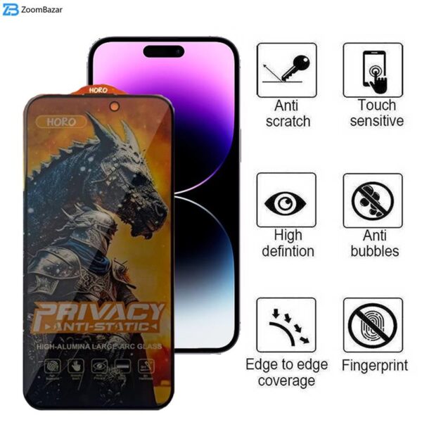 محافظ صفحه نمایش حریم شخصی اپیکوی مدل Knight Privacy مناسب برای گوشی موبایل اپل iPhone 14 Pro Max