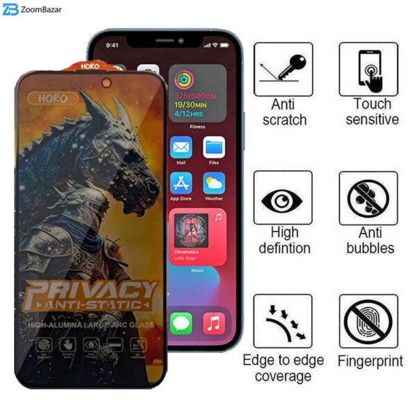 محافظ صفحه نمایش حریم شخصی اپیکوی مدل Knight Privacy مناسب برای گوشی موبایل اپل iPhone 12 Pro Max