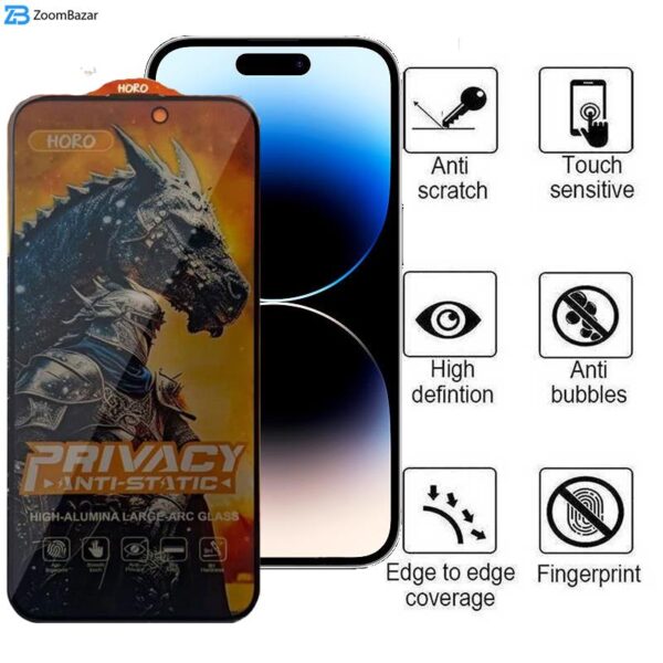 محافظ صفحه نمایش حریم شخصی اپیکوی مدل Knight Privacy مناسب برای گوشی موبایل اپل iPhone 14 Pro