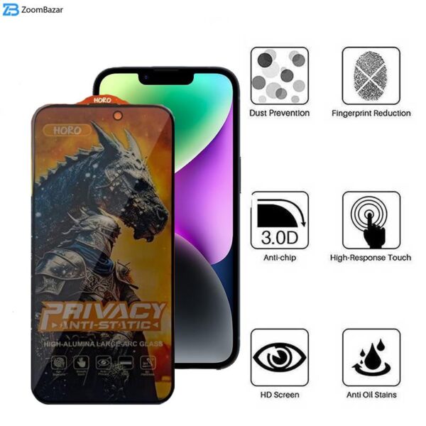 محافظ صفحه نمایش حریم شخصی اپیکوی مدل Knight Privacy مناسب برای گوشی موبایل اپل iPhone 13/ 13 Pro/ 14