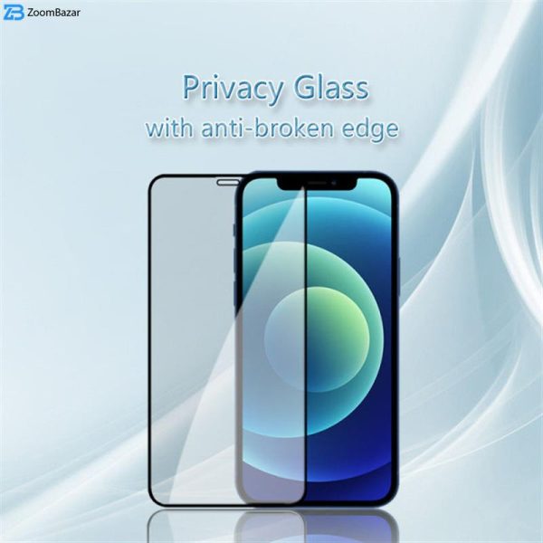 محافظ صفحه نمایش حریم شخصی کی زد دوو مدل Privacy Glass مناسب برای گوشی موبایل اپل iPhone 15 Pro Max