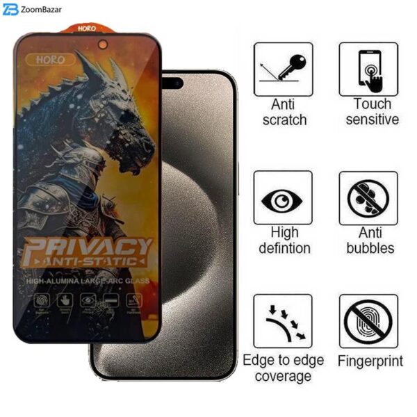 محافظ صفحه نمایش حریم شخصی اپیکوی مدل Knight Privacy مناسب برای گوشی موبایل اپل iPhone 15 Pro Max