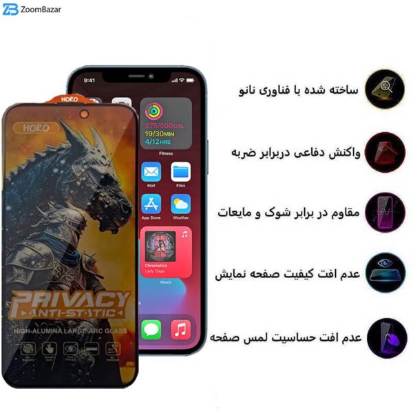 محافظ صفحه نمایش حریم شخصی اپیکوی مدل Knight Privacy مناسب برای گوشی موبایل اپل iPhone 12 Pro Max