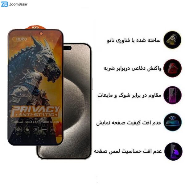 محافظ صفحه نمایش حریم شخصی اپیکوی مدل Knight Privacy مناسب برای گوشی موبایل اپل iPhone 15 Pro Max