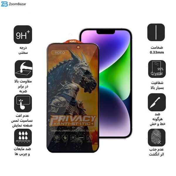 محافظ صفحه نمایش حریم شخصی اپیکوی مدل Knight Privacy مناسب برای گوشی موبایل اپل iPhone 13 Pro Max/ 14 Plus