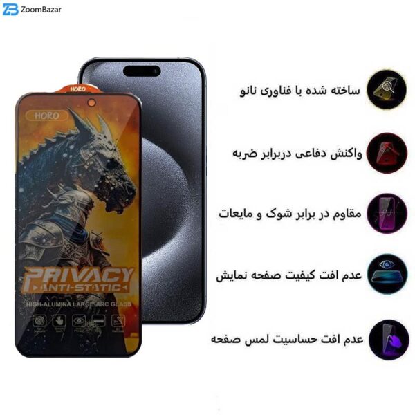 محافظ صفحه نمایش حریم شخصی اپیکوی مدل Knight Privacy مناسب برای گوشی موبایل اپل iPhone 15 Pro