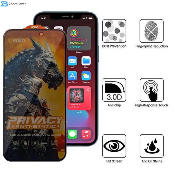 محافظ صفحه نمایش حریم شخصی اپیکوی مدل Knight Privacy مناسب برای گوشی موبایل اپل iPhone 12 Pro Max