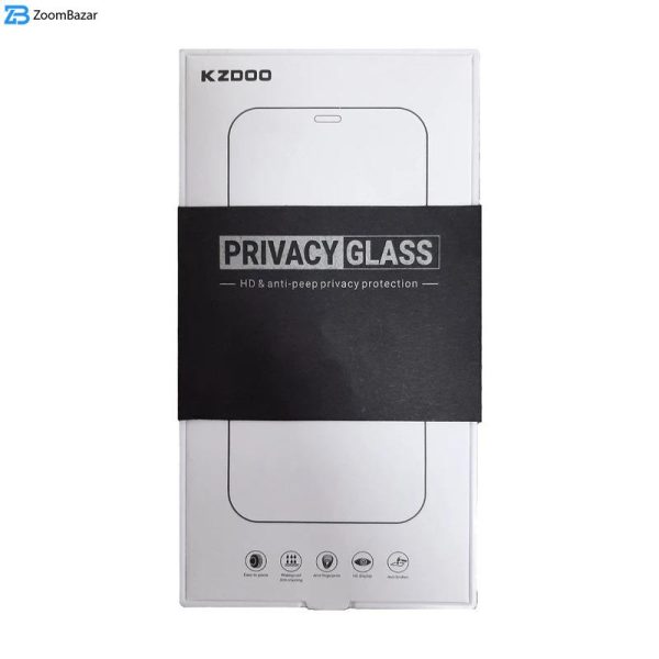 محافظ صفحه نمایش حریم شخصی کی زد دوو مدل Privacy Glass مناسب برای گوشی موبایل اپل iPhone 15 Pro Max