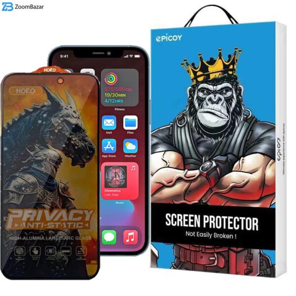 محافظ صفحه نمایش حریم شخصی اپیکوی مدل Knight Privacy مناسب برای گوشی موبایل اپل iPhone 12 Pro Max