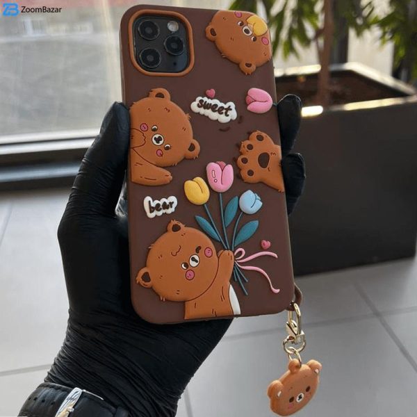 کاور اپیکوی مدل Chubby Bear مناسب برای گوشی موبایل اپل iPhone X/ XS به همراه آویز