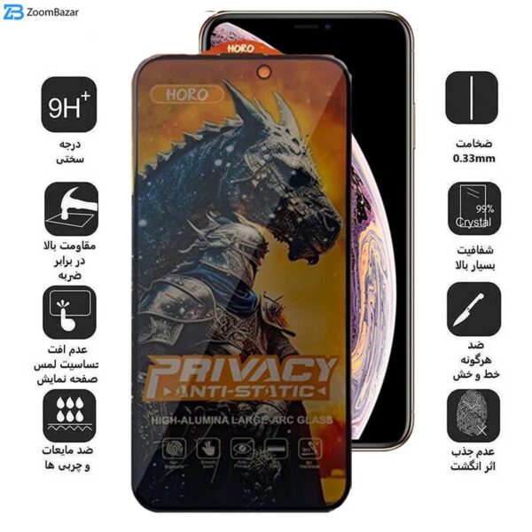 محافظ صفحه نمایش حریم شخصی اپیکوی مدل Knight Privacy مناسب برای گوشی موبایل اپل iPhone 11 Pro/ X/ XS