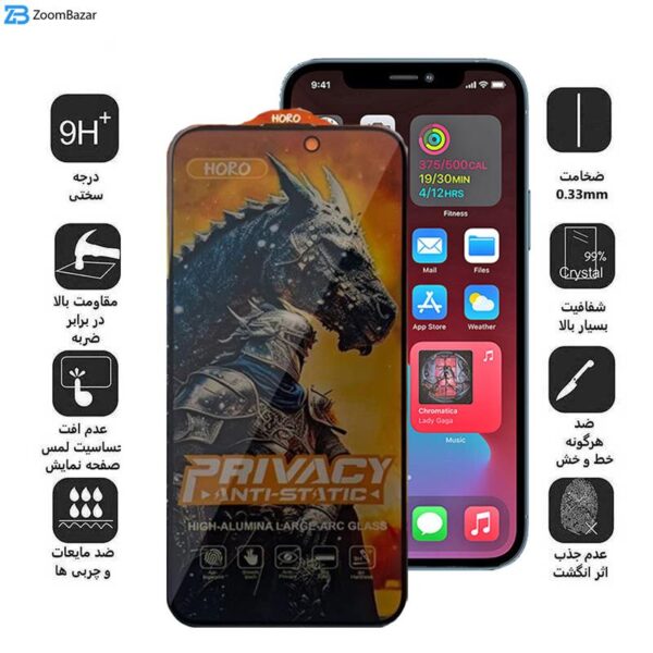 محافظ صفحه نمایش حریم شخصی اپیکوی مدل Knight Privacy مناسب برای گوشی موبایل اپل iPhone 12 Pro Max