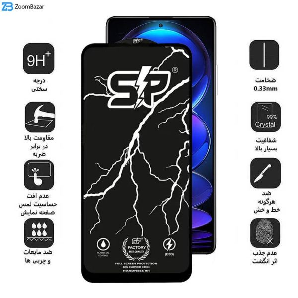 محافظ صفحه نمایش اپیکوی مدل SP Factory مناسب برای گوشی موبایل شیائومی Redmi Note 12 Pro Plus / Note 12 Pro 5G/4G / Note 12 5G/4G / Note 12 (China)