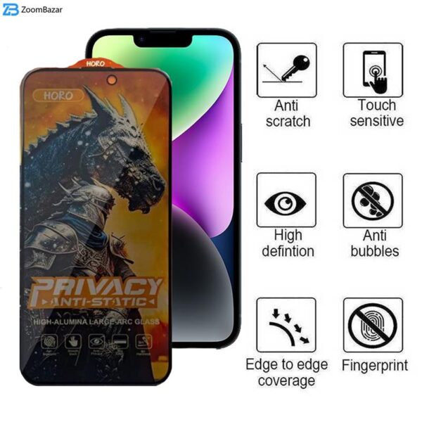 محافظ صفحه نمایش حریم شخصی اپیکوی مدل Knight Privacy مناسب برای گوشی موبایل اپل iPhone 13/ 13 Pro/ 14