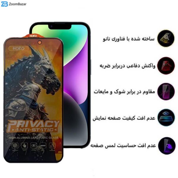 محافظ صفحه نمایش حریم شخصی اپیکوی مدل Knight Privacy مناسب برای گوشی موبایل اپل iPhone 13/ 13 Pro/ 14