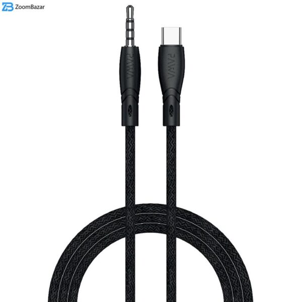 کابل تبدیل AUX به USB-C پاوا مدل Nylon Braided طول 1.2 متر