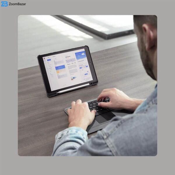 کیف کلاسوری کیبورد دار نیلکین مدل New Combo Keyboard مناسب برای تبلت اپل iPad 10.2 2019 /iPad 10.2 2020 /iPad 10.2 2021