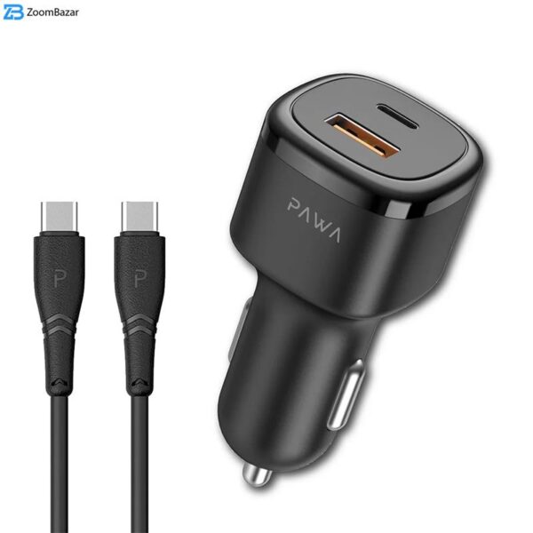 شارژر فندکی 48 وات پاوا مدل Solid CarCharger به همراه کابل USB-C