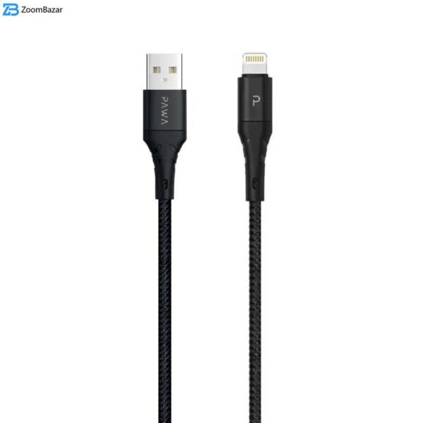 کابل USB به لایتنینگ پاوا مدل Nylon Braided PW-2BDATOL طول 2 متر