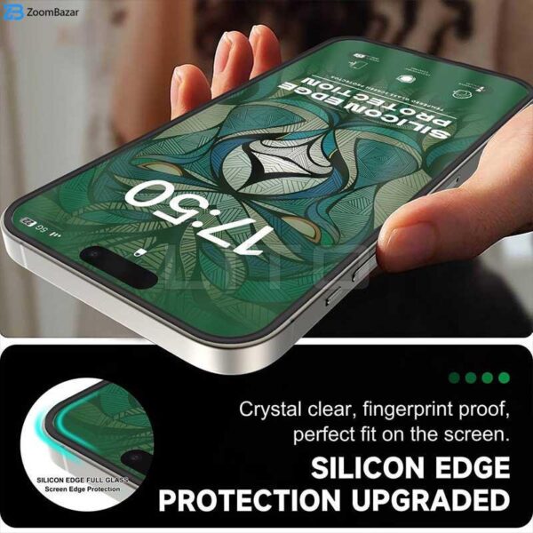 محافظ صفحه نمایش حریم شخصی اپیکوی مدل Silicon Edges Privacy مناسب برای گوشی موبایل اپل iPhone 13/13 Pro/14