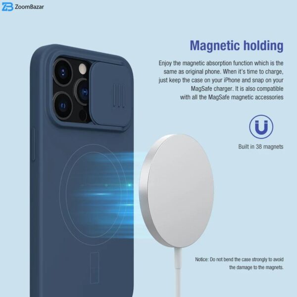 کاور نیلکین مدل CamShield Silky Magnetic silicon مناسب برای گوشی موبایل اپل iPhone 13 Pro / 14 pro