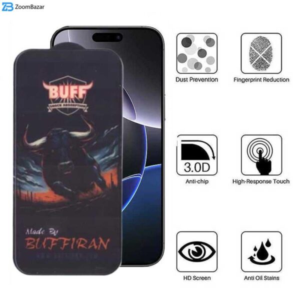 محافظ صفحه نمایش بوف مدل BullRun Buffer مناسب برای گوشی موبایل اپل iPhone 16 Pro Max