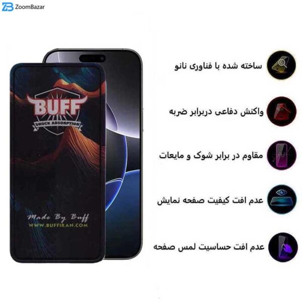 محافظ صفحه نمایش 5D بوف مدل Mountain مناسب برای گوشی موبایل اپل iPhone 16 Pro Max