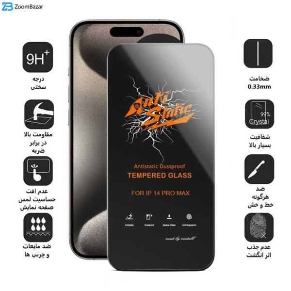 محافظ صفحه نمایش اپیکوی مدل AntiStatic DustProof مناسب برای گوشی موبایل اپل iPhone 15