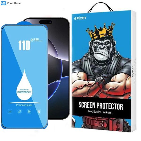 محافظ صفحه نمایش 11D اپیکوی مدل Blue ESD مناسب برای گوشی موبایل اپل iPhone 16 Pro Max