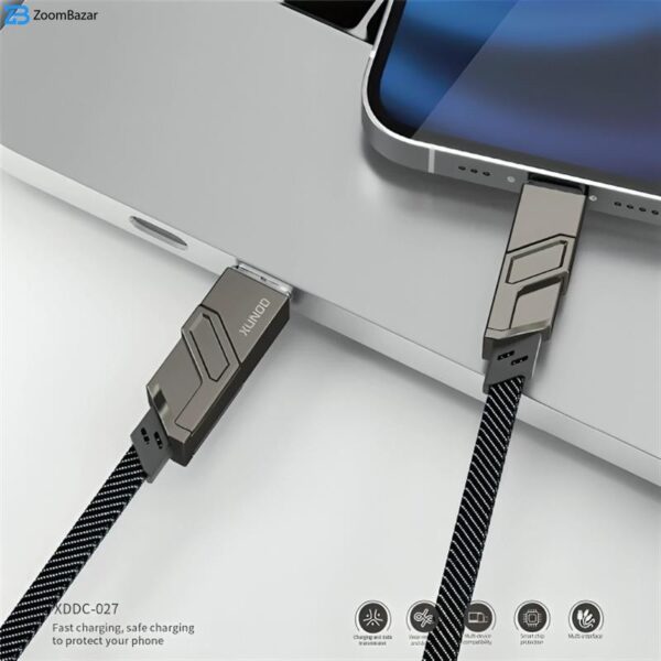 کابل تبدیل USB به USB-C/ لایتنینگ/ USB -C ژاند مدل XDDC-027 طول 1.5 متر