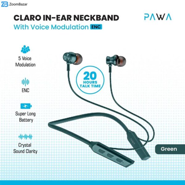 هدفون بلوتوثی پاوا مدل Claro ENC Neckband