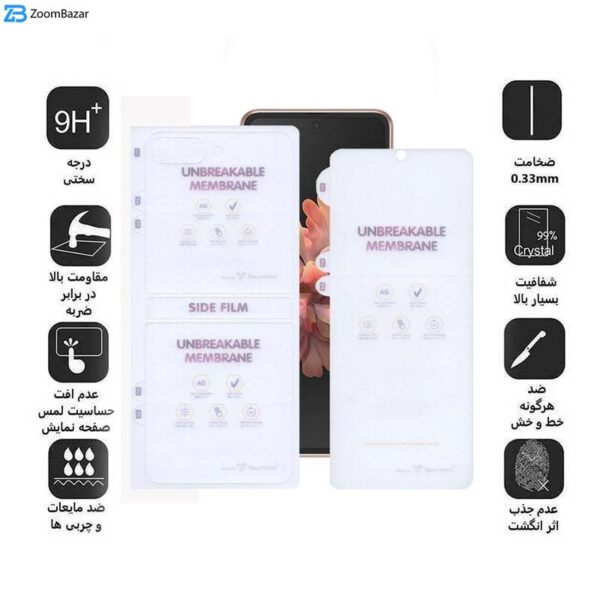 محافظ صفحه نمایش مات بوف مدل Hydrogel-Matte مناسب برای گوشی موبایل سامسونگ Galaxy Z Flip 6 به همراه محافظ پشت گوشی