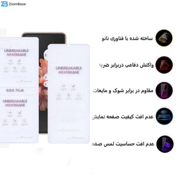 محافظ صفحه نمایش مات بوف مدل Hydrogel-Matte مناسب برای گوشی موبایل سامسونگ Galaxy Z Flip 6 به همراه محافظ پشت گوشی