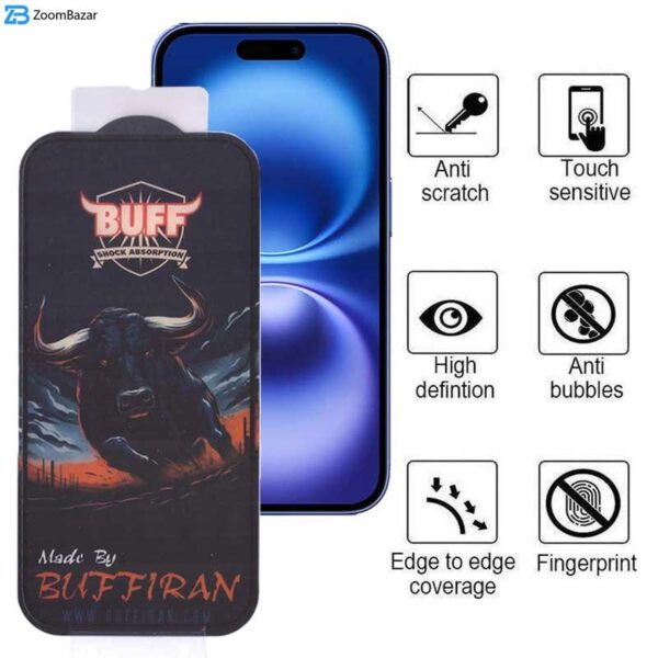 محافظ صفحه نمایش بوف مدل BullRun Buffer مناسب برای گوشی موبایل اپل iPhone 16/ iPhone 15