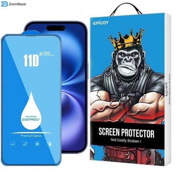 محافظ صفحه نمایش 11D اپیکوی مدل Blue ESD مناسب برای گوشی موبایل اپل iPhone 16