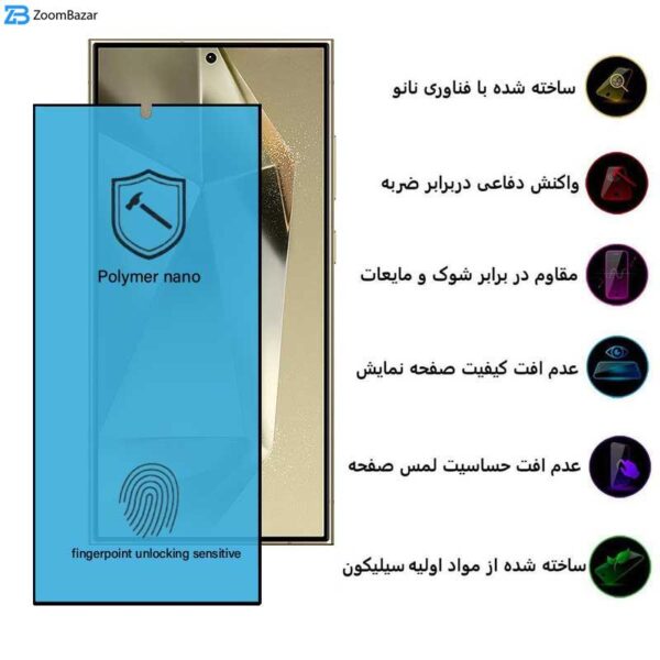 محافظ صفحه نمایش اپیکوی مدل Polymer Nano مناسب برای گوشی موبایل سامسونگ Galaxy S24 Ultra / S23 Ultra / S22 Ultra