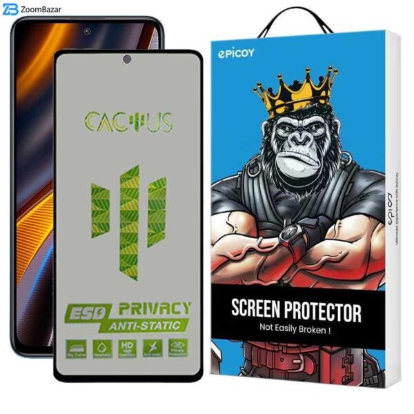 محافظ صفحه نمایش حریم شخصی اپیکوی مدل Cactus-ESD-Privacy مناسب برای گوشی موبایل شیائومی Poco M4 Pro 5G / Poco X4 GT 5G / Poco X3 GT 5G