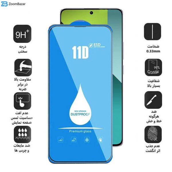 محافظ صفحه نمایش 11D اپیکوی مدل Blue ESD مناسب برای گوشی موبایل شیائومی Redmi Note 13 Pro 4G/5G / Note 13 4G/5G / Note 13R Pro 5G