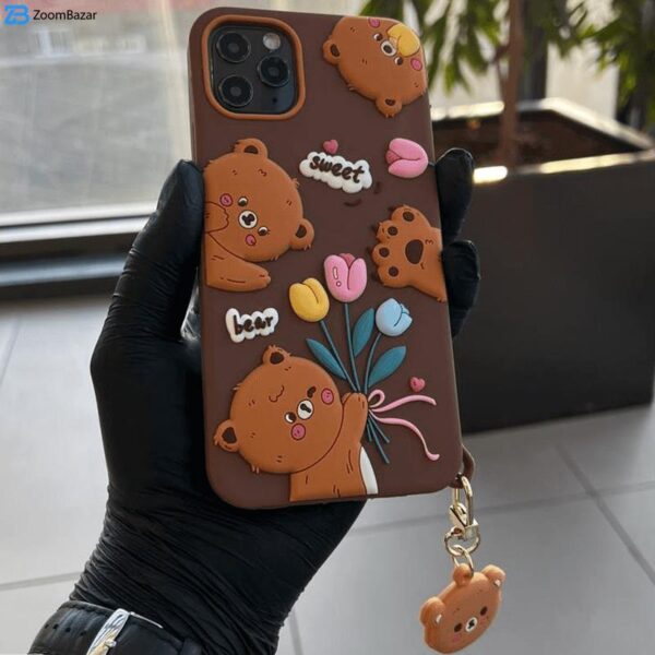 کاور اپیکوی مدل Chubby Bear مناسب برای گوشی موبایل اپل iPhone 11 به همراه آویز