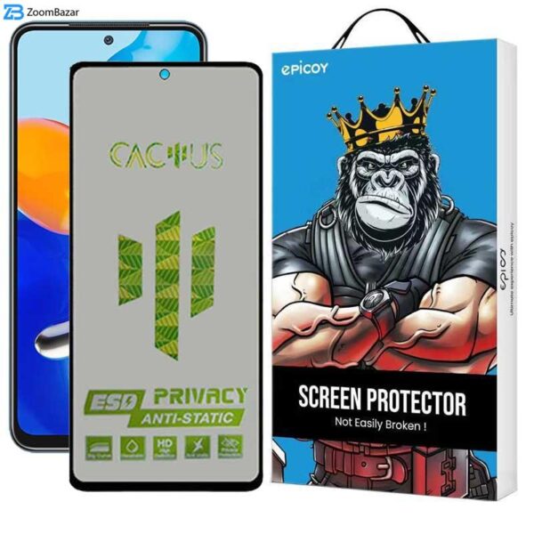 محافظ صفحه نمایش حریم شخصی اپیکوی مدل Cactus-ESD-Privacy مناسب برای گوشی موبایل شیائومی Redmi Note 11 / Note 10 5G / Poco M3 Pro 5G