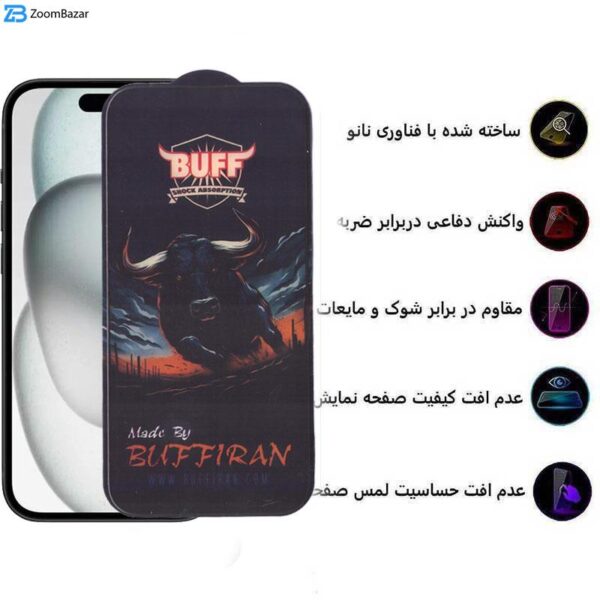 محافظ صفحه نمایش بوف مدل BullRun Buffer مناسب برای گوشی موبایل اپل iPhone 16 Pro